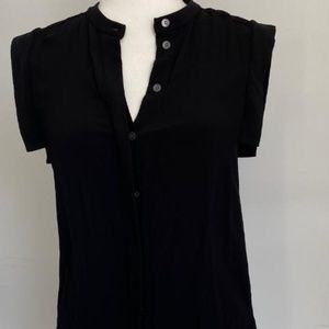 Michel Kors Short Sleeve Blouse, Size 2, Black